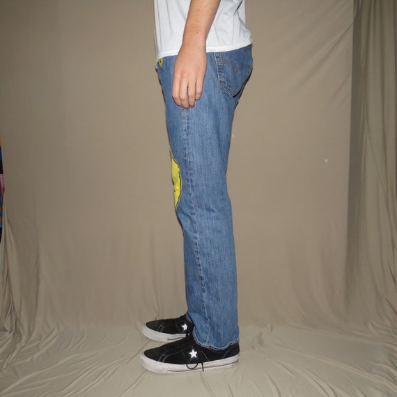 Smiley Face Patchwork Jeans. - Etsy