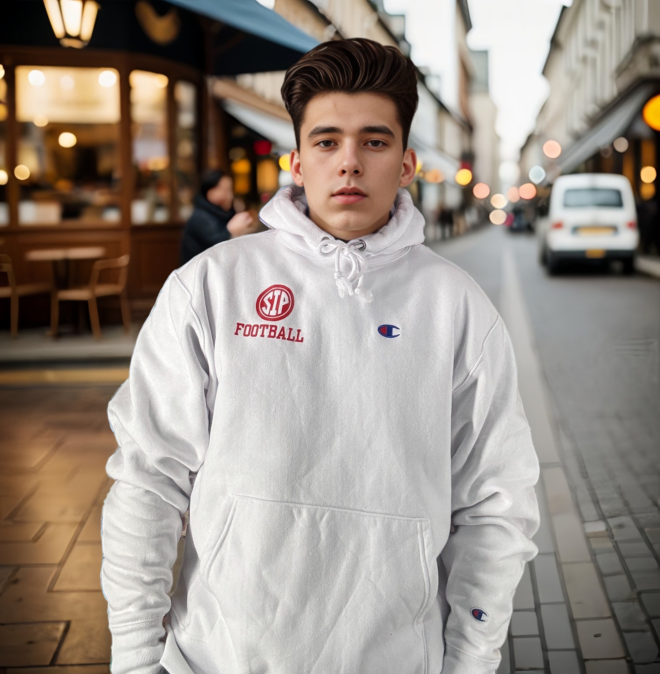 Custom Champion Reverse Weave Hooded Sweatshirt