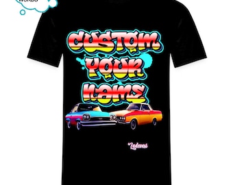 Custom Graffiti Name | Custom Graffiti Words | Graffiti Name With Cars Art | Custom T shirt | Graffiti T shirt | Graphic Tee | gift | Uni