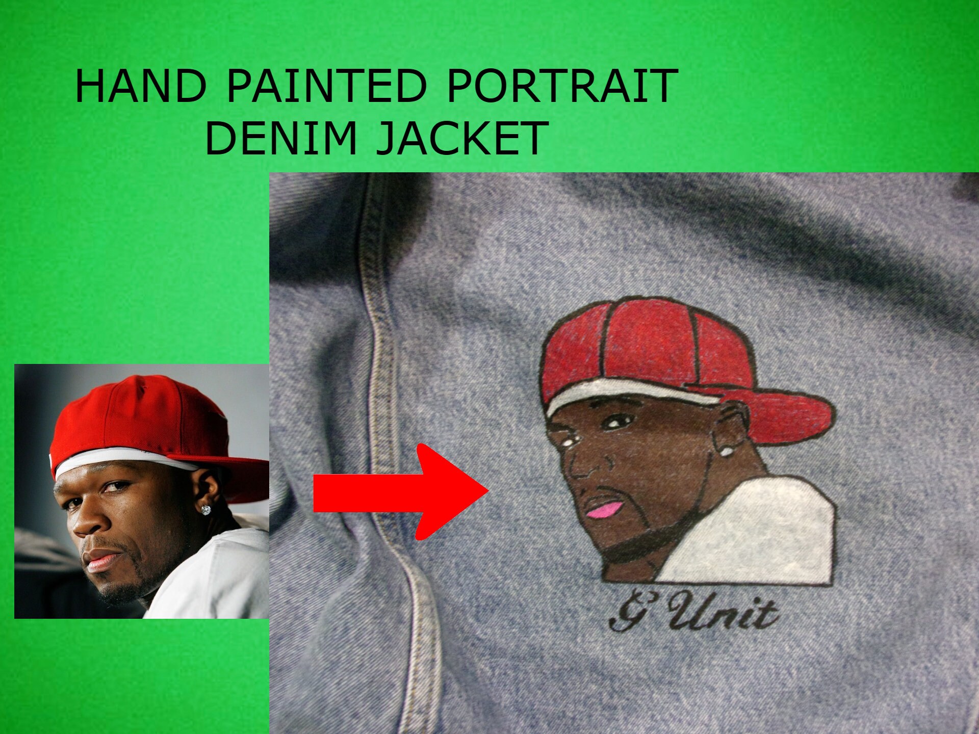 Custom Hand Painted Portrait Denim Jacket - Etsy