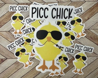 PICC Chick Sticker - Decal - Laptop Decal - Water Bottle decal - Nurse Gift - Nurse Work Gift