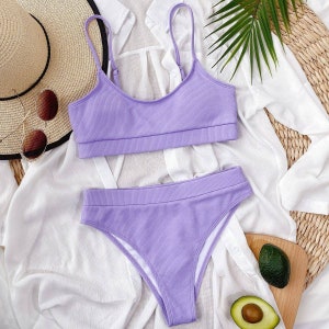 Pastel Green One Piece Swimsuit / Bodysuit in Crinkle Stretch