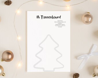 Kindergarten worksheet for Christmas, in A4 format, for children from 3 years