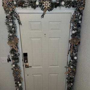 Black and White Buffalo Plaid Door Garland