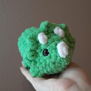 Fluffy Triceratops Amigurumi Plush Toy