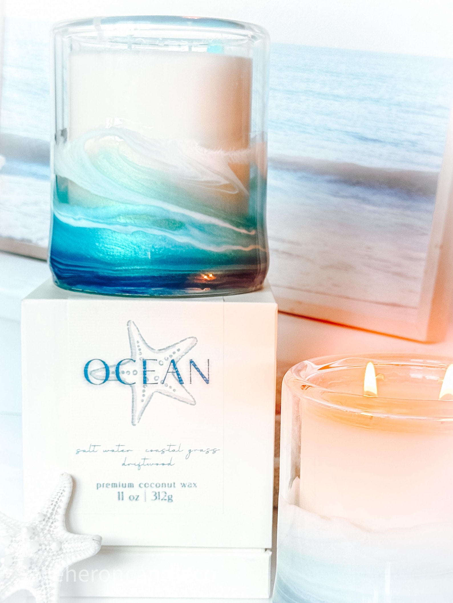 Ocean Resin Wave Candle