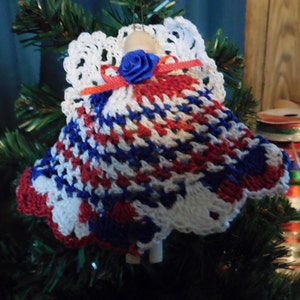 Large Clothespin Angel - Red, White and Blue