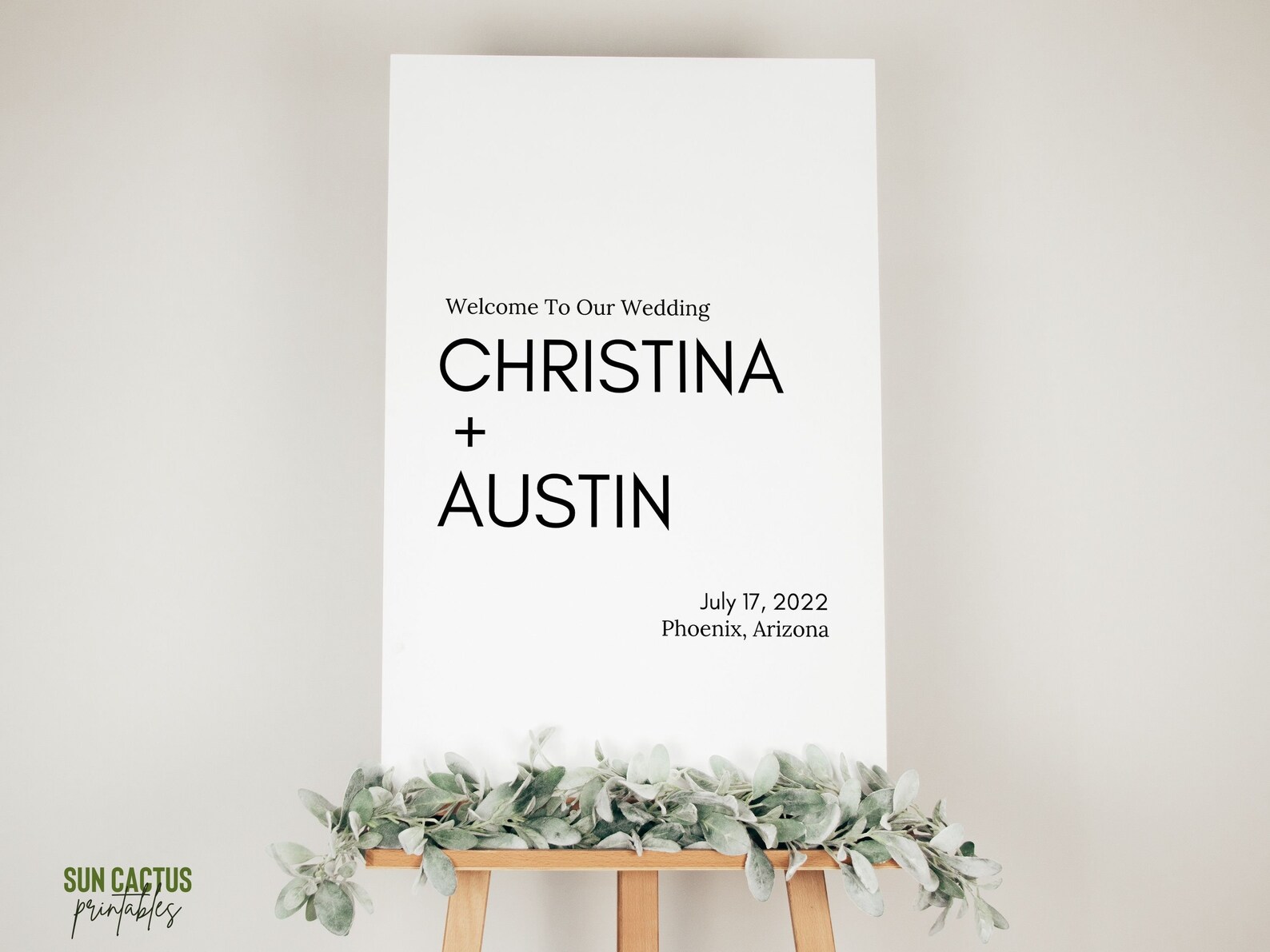 Modern Wedding Welcome Sign Template With Minimalist Design, for ...