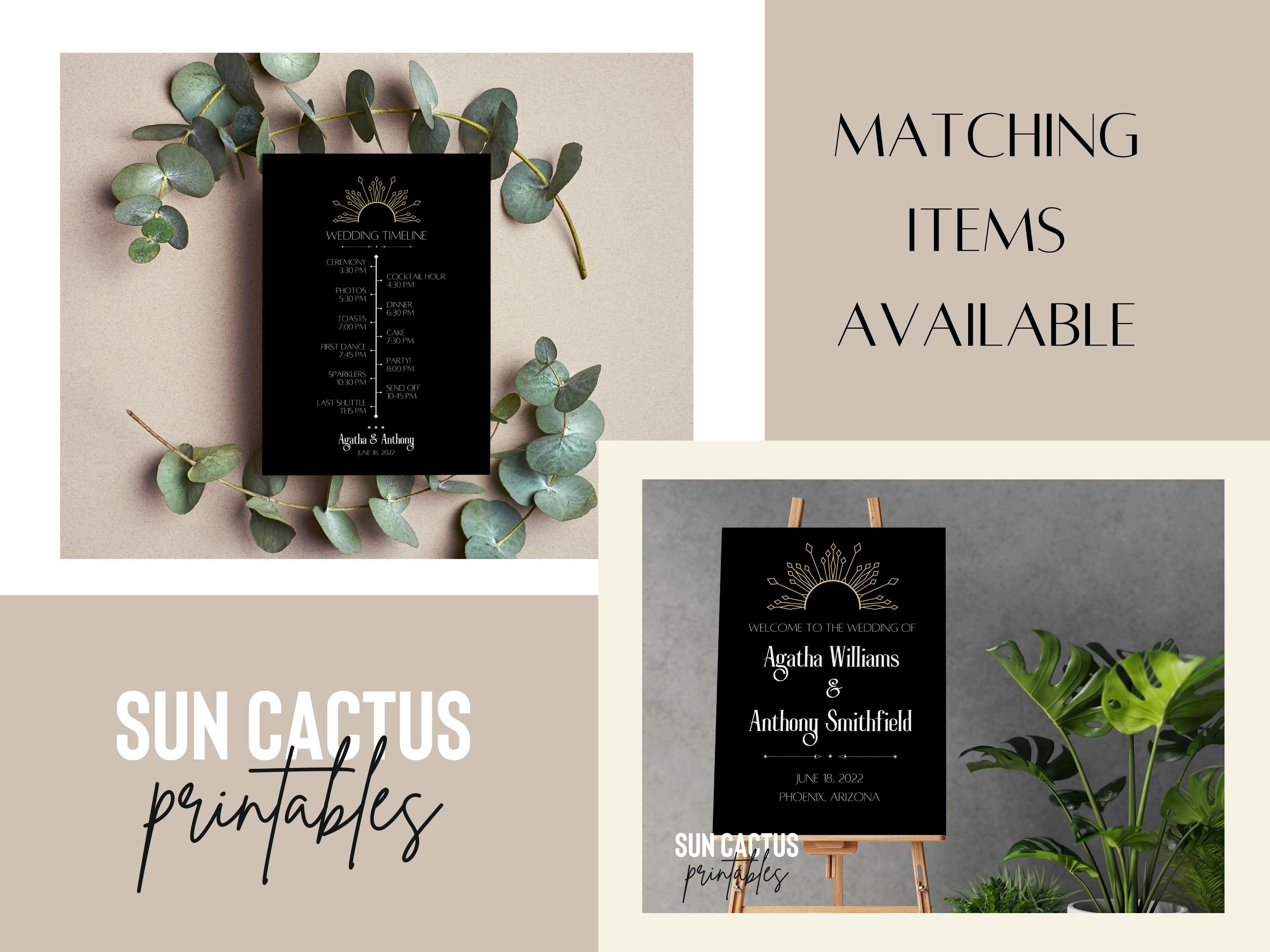 Program Template | Art Deco Wedding Program, DIY, Printable and ...