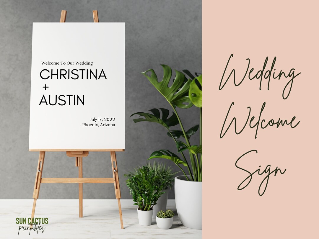Modern Wedding Welcome Sign Template With Minimalist Design, for ...
