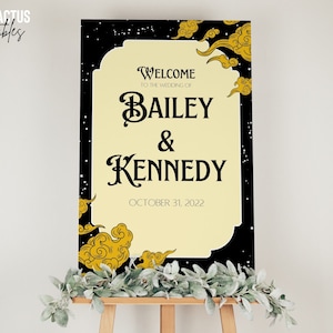 Celestial Welcome Wedding Sign Template | Sun, Moon, Star Wedding Invitation Sign For Your Unique Wedding or Reception,