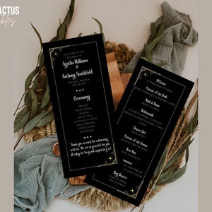 Program Template | Art Deco Wedding Program, DIY, Printable and Customizable, Ceremony Program, Agatha