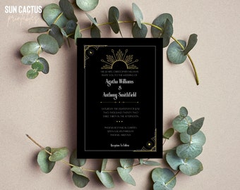 Wedding Invitation Suite, Art Deco, Classy and Retro, Wedding Invitation, RSVP, Details Card, Editable, Printable, Agatha