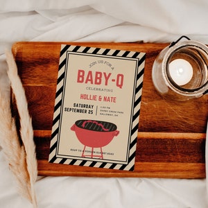 Baby Q Shower Invitation Template | Baby Shower Barbecue Invitation, Printable Baby Shower Invitation, Co-ed Baby Shower, Couples Baby