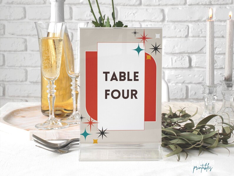 Retro Table Numbers Template Printable Table Numbers for Your Wedding