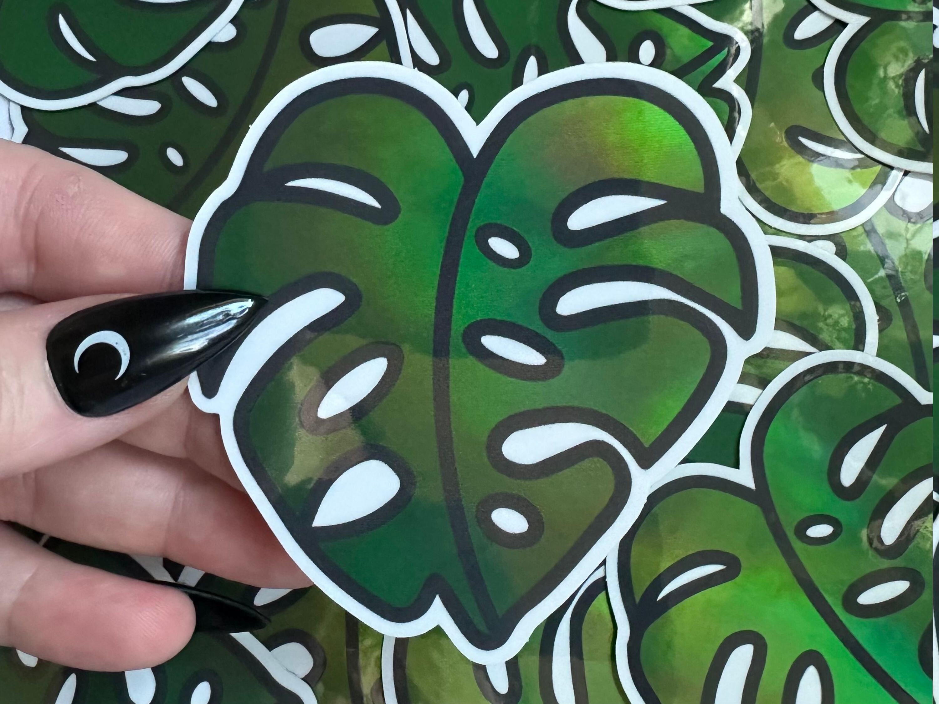 Monstera Holographic Sticker Monstera Sticker, Plant Sticker, Plant ...