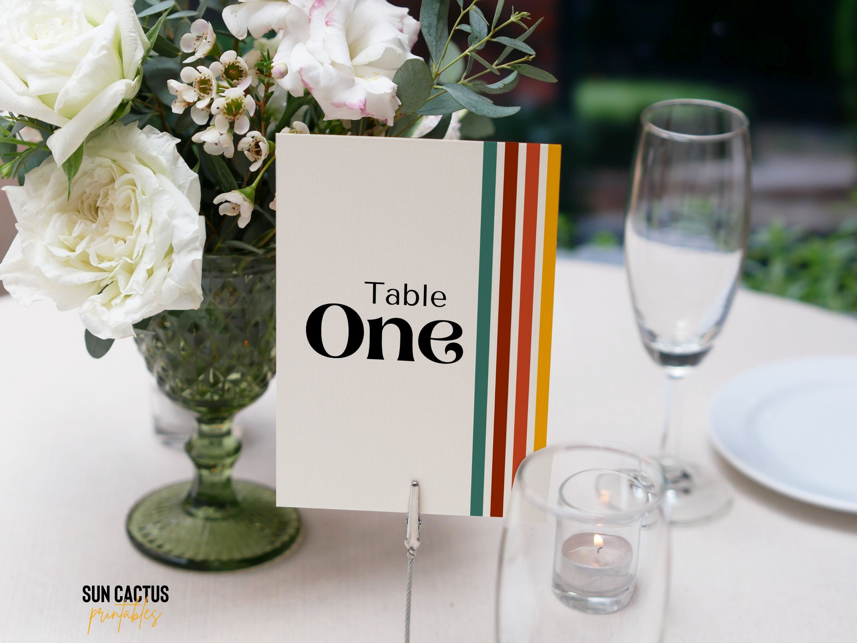 Printable Retro Table Numbers Template Unique and Fun Table Etsy