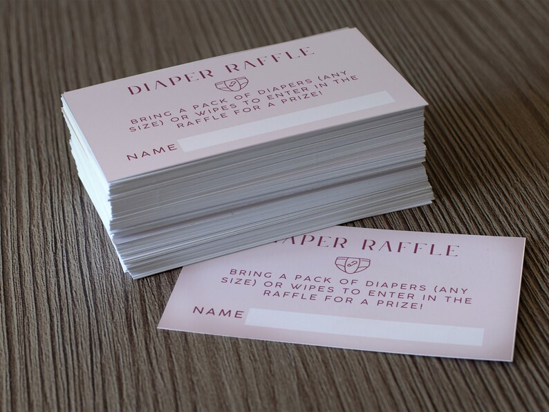Pink Tarot Diaper Raffle Bundle Template | Diaper Raffle Sign and ...