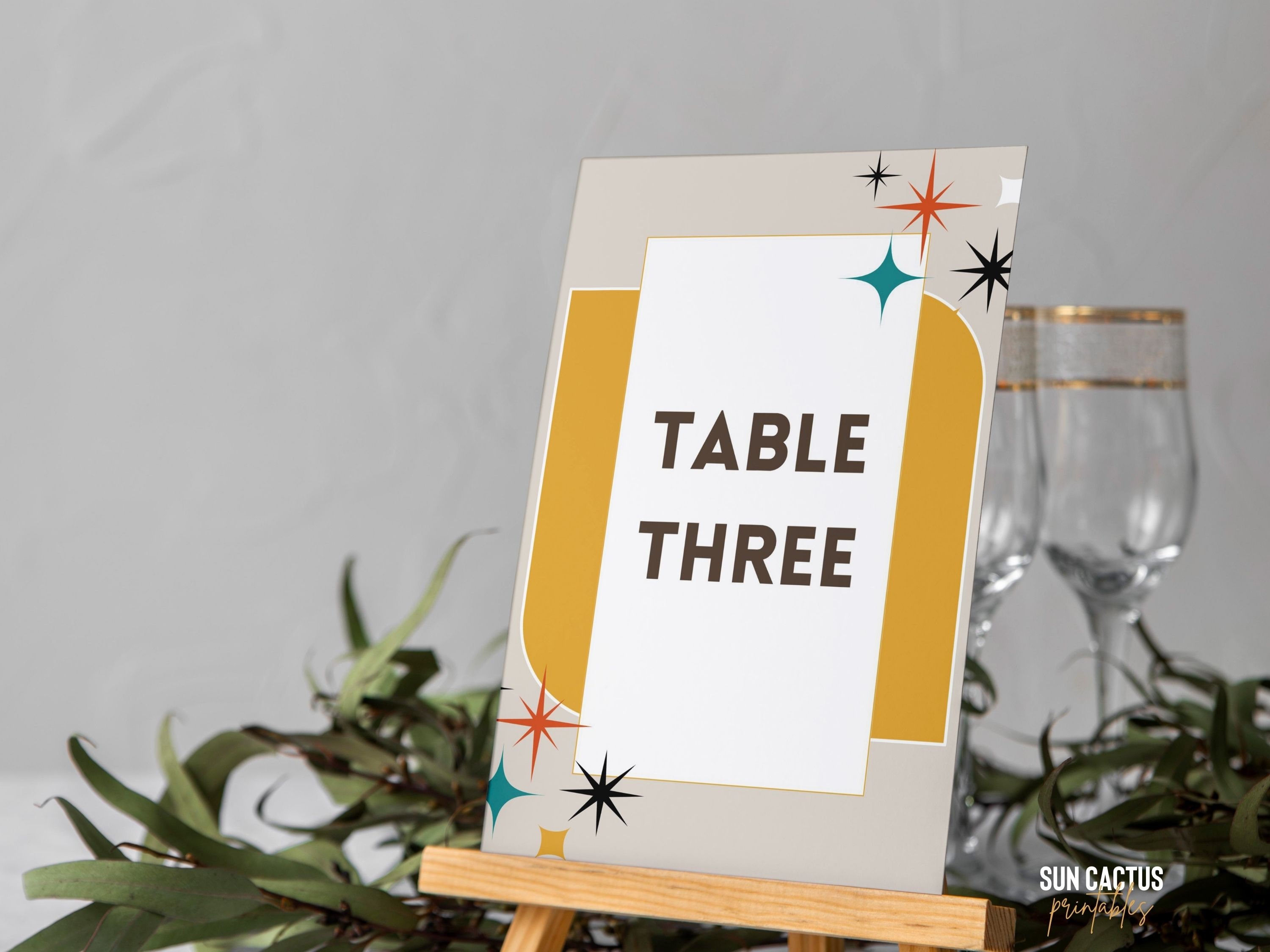 Retro Table Numbers Template Printable Table Numbers for Your Wedding