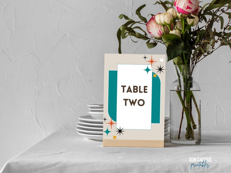 Retro Table Numbers Template Printable Table Numbers for Your Wedding