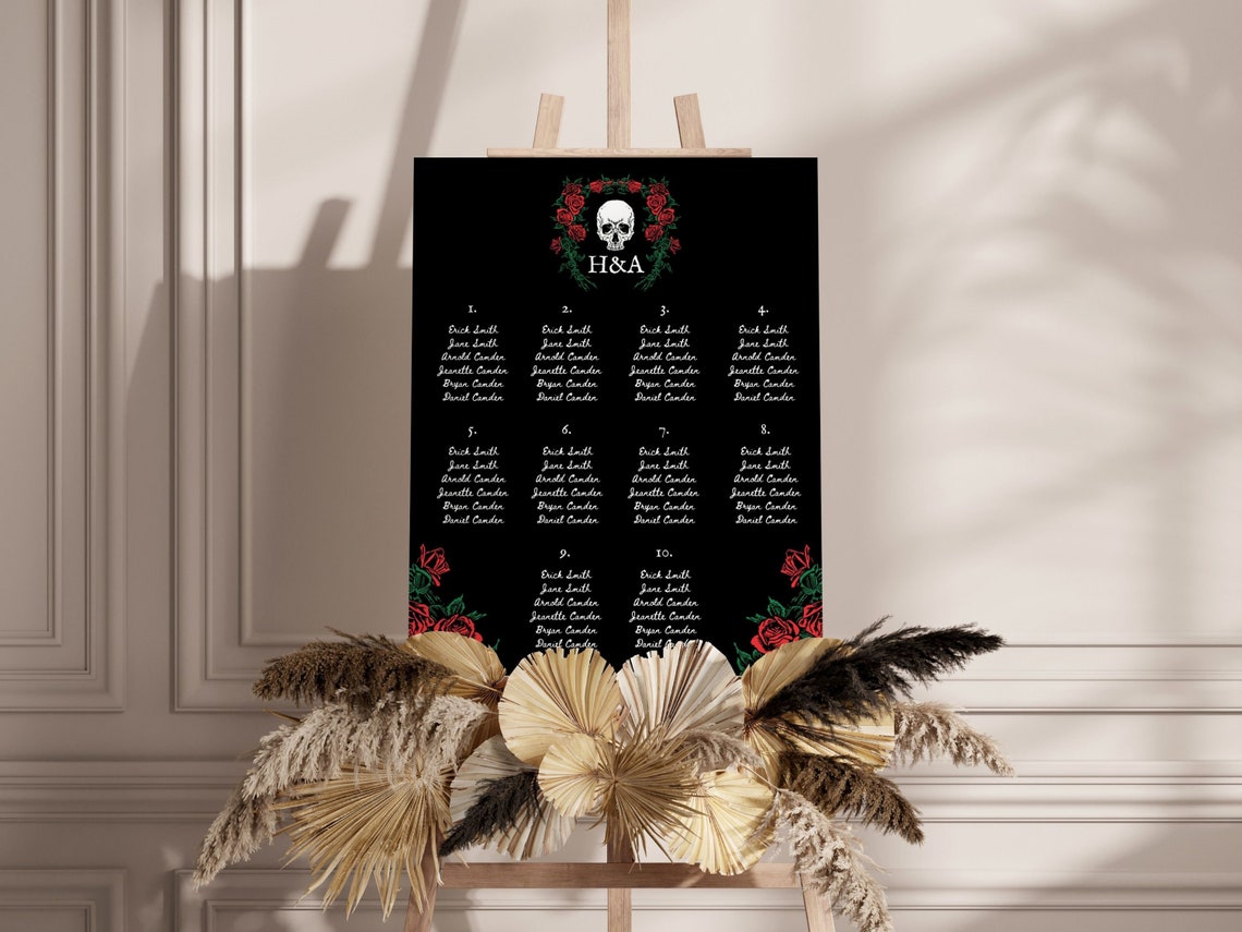 Seating Chart Template Til Death Do Us Part Wedding Seating Etsy