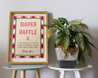 BabyQ Diaper Raffle Bundle Template | Printable Diaper Raffle Sign and Raffle Tickets, Baby Barbecue, Baby Q Shower,