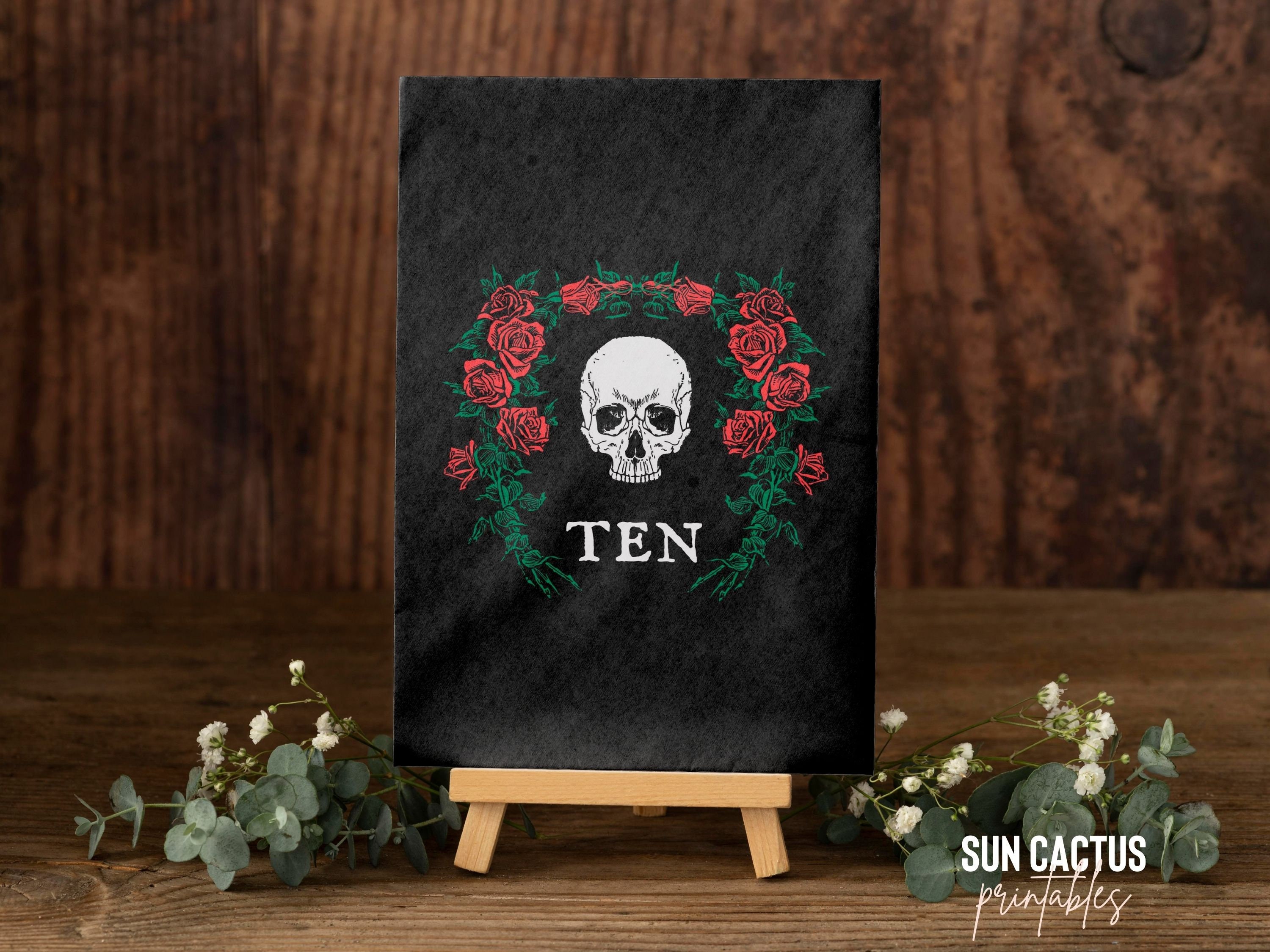 Table Numbers Template | Moody, Elegantly Gothic Table Numbers for Your ...