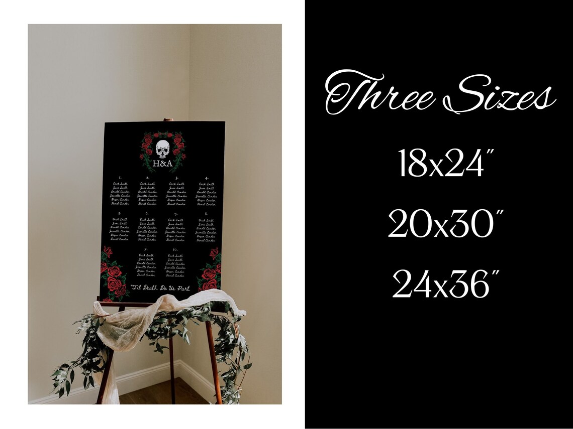 Seating Chart Template Til Death Do Us Part Wedding Seating Etsy