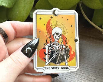 The Spicy Book Sticker, Holographic Tarot Book Sticker | Kindle Sticker, Laptop Sticker, Bookish Sticker, Book Club, Smut Reader, Book Lover