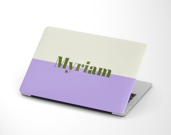 Monogram MacBook Air M2 Case | Personalized Name MacBook Pro Case | Striped Custom MacBook Air Pro M1 M2 12 13 14 15 16 Laptop Cover | MC01