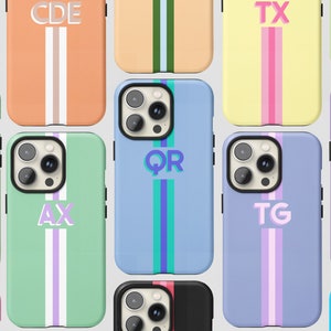 iPhone 14 Pro-hoesje met aangepast monogram | Gepersonaliseerde telefooncover met initialen | iPhone 13 12 11 Xs Xr 8 7 Max | Samsung S22 S21 | Pixel 6 5 | PC024