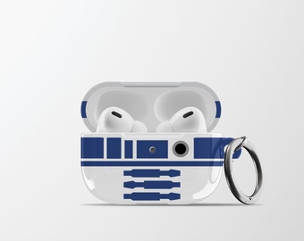 Étui R2D2 AirPods Pro | Étui de protection AirPods 2 Pro en plastique dur Droid avec porte-clés mousqueton