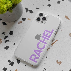 Custom Name Phone Case | Personalised Monogram Clear iPhone Case | iPhone 14 13 12 11 Xs Xr Pro Max | Galaxy S23 S22 S21 | Pixel 6 5 4 | CC7