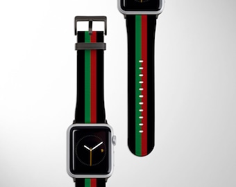 Chic Stripe Apple Watch Band | Vegan Leather Watch Strap 38mm 40mm 42mm 44mm