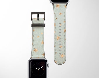 Mint Gold Stars Apple Watch Band Series 7 6 5 4 3 2 1 SE | iWatch Band Stripes Apple Watch Band Women's 38mm 40mm 41mm 42mm 44mm 45mm