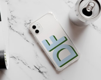 Personalized Clear Monogram Phone Case | Custom Initial Transparent Slim Protective Cover for iPhone Samsung Pixel