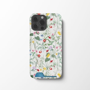 SUMMER BOUQUET iPhone 13 Card Case | Floral CardHolder Phone | Flowers Samsung Galaxy S22 Wallet Case | S21 Ultra Plus