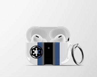 Captain Rex AirPods Case Cover | Imperial Stormtrooper Print Hard Shell Earbud Case with Keychain for Apple, Samsung & Pixel Buds