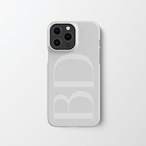 Funda con iniciales blancas para iPhone 14 Pro / Funda personalizada elegante y discreta / Monograma para iPhone 13, 12 y 11 / Galaxy S23 y S22 / Google Pixel 6, 5 y 4 / PC19