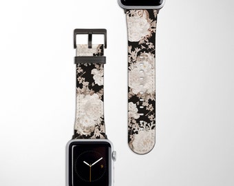 CAMELIAS Apple Watch-bandje | Bloemen veganistisch lederen horlogebandje 38 mm 40 mm 42 mm 44 mm