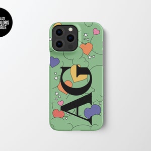 Puffy Love Phone Case | Custom Green Clouds Phone Case | iPhone 13 12 11 Xr Xs Pro Plus Max | Samsung Galaxy S22 S21 | Google Pixel 6 5 4