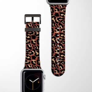 TERRACOTTA CHEETAH Apple Watch Band | Animal Print Vegan Leather Watch Band 38mm 40mm 42mm 44mm