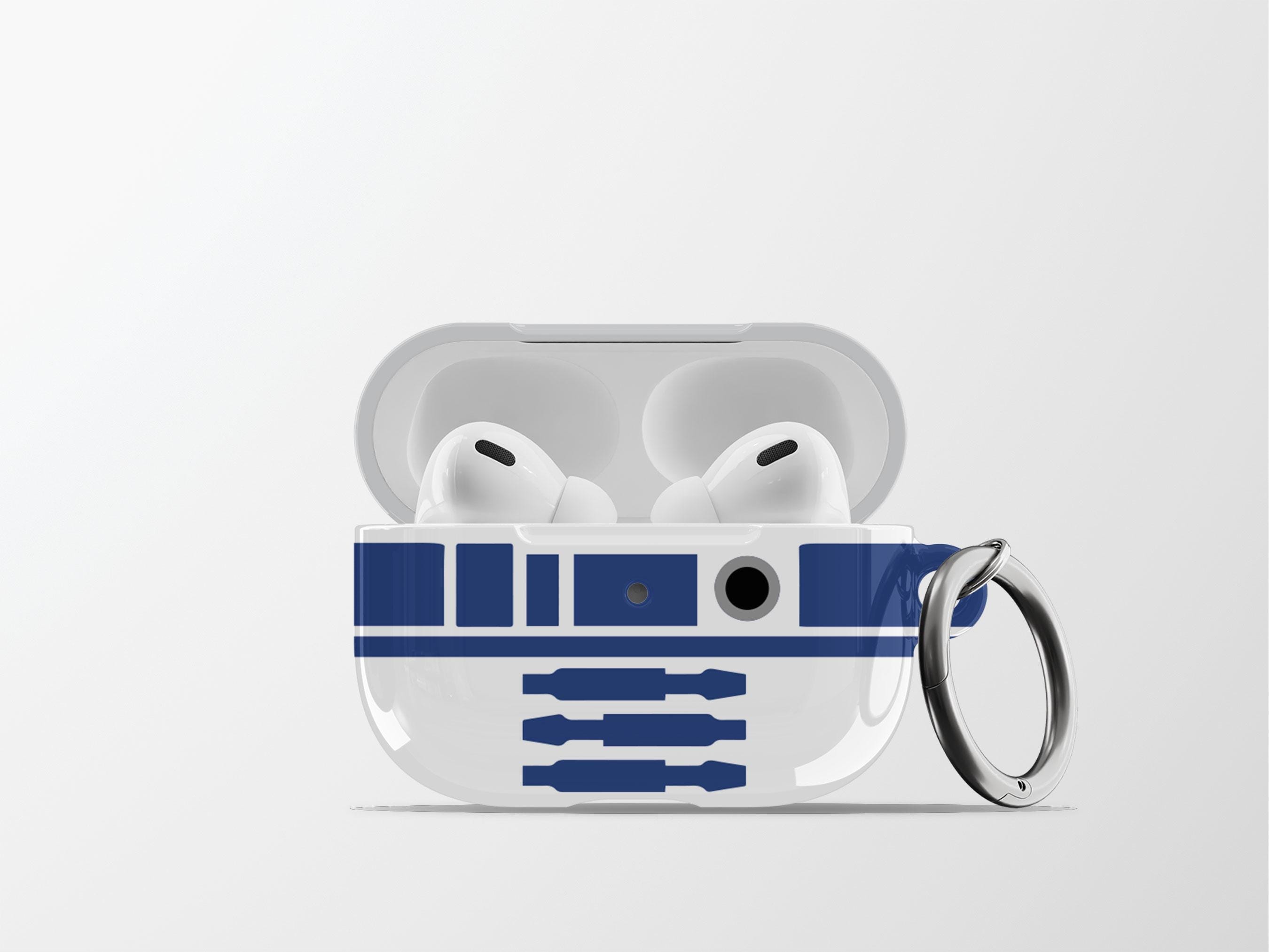 R2D2 Airpods Case Cover | Droid Print Hard Shell Earbud Case With