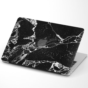 Black Marble Macbook Air M2 Case | Marbled Macbook Pro Case | Black Macbook Air Pro M1 M2 12 13 14 15 16 Laptop Cover