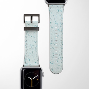 BLAU SPECKLED TERRAZZO Apple Watch Band | Veganes Leder Uhrenarmband 38mm 40mm 41mm 42mm 44mm 45mm
