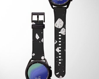 Bracelet de montre Samsung en terrazzo noir et blanc | Bande Samsung Galaxy | Galaxy Watch 3 4 bandes | Montre Galaxy 40 mm 41 mm 42 mm 44 mm 45 mm 46 mm