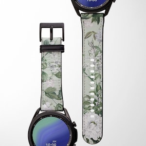 White Hortensias Samsung Watch Band | Samsung Galaxy Band | Floral Galaxy Watch 3 4 Band | Galaxy Watch 40mm 41mm 42mm 44mm 45mm 46mm