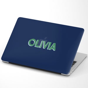 Macbook Air M2-hoesje met monogram | Macbook-hoesje met gepersonaliseerde initialen | Blush aangepaste Macbook Air Pro M1 M2 12 13 14 15 16 laptophoes | MC2