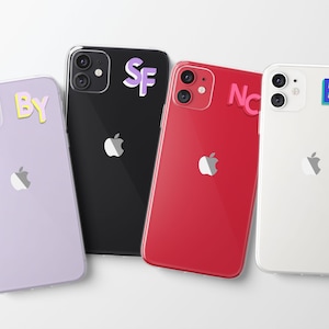Corner Initials iPhone 14 Pro Max Case | Custom Monogram Clear Phone Case | iPhone 13 12 11 Xs Xr  Max | Samsung S22 S21 | Pixel 6 5 | CC27