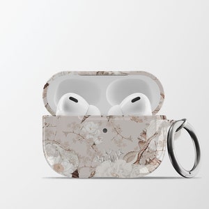 Floral Pattern Air Pods Case | Custom Camelias Protective Apple AirPods Pro 2 Case | Flower AirPods Case | AC015